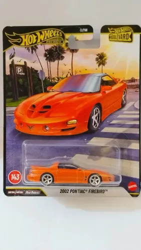 HOT WHEELS PREMIUM 2002 PONTIAC FIREBIRD MINI EM METAL PNEUS DE BORRACHA 1:64