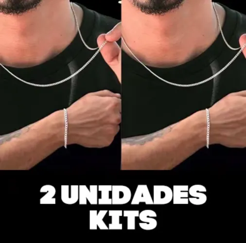 Kit 4 pratas 925 pulso e corrente