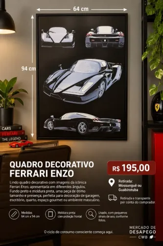 QUADRO DECORATIVO FERRARI ENZO - 64 x 94 CM