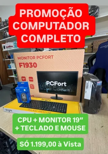 PROMOÇÃO ESPECIAL! COMPUTADOR COMPLETO - CPU + MONITOR + TECLADO + MOUSE