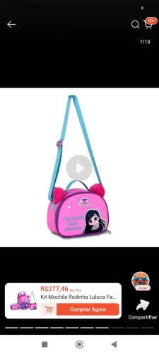 Kit Mochila e lancheira infantil Luluca