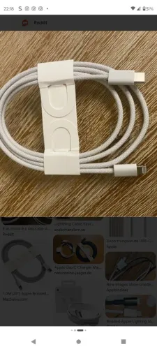 Vendo um cabo de iPhone original pro Max e pro