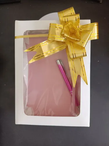 Kit na caixa presente caderno com caneta metálica