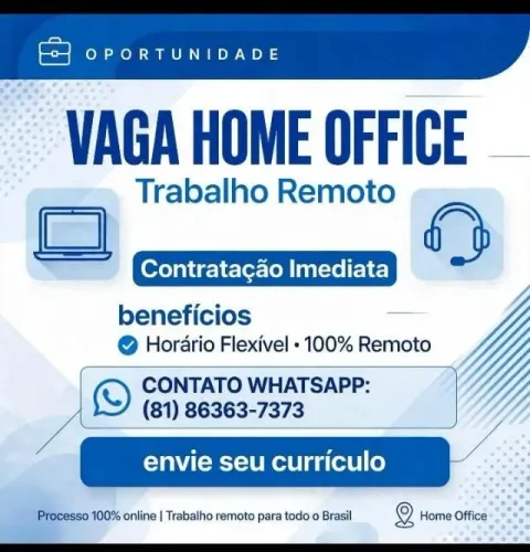 Vaga de Trabalho - Home Office