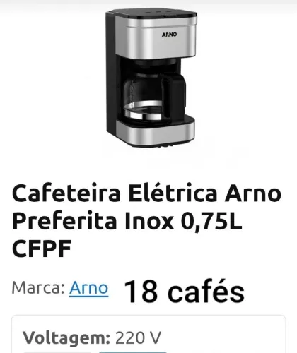 Cafeteira Arno 18 cafés