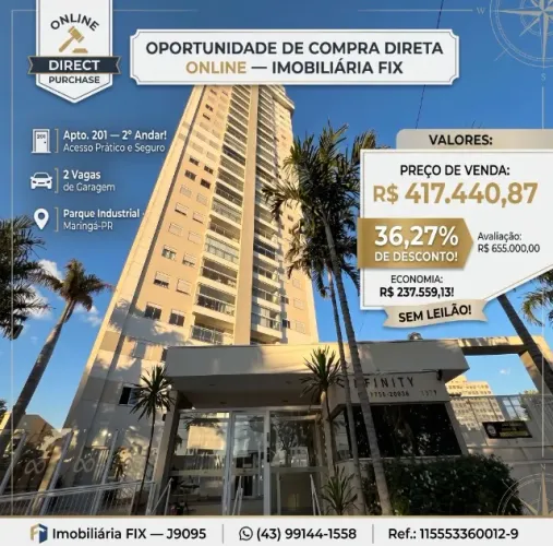 ? COMPRA DIRETA ONLINE: APARTAMENTO 2º ANDAR ? PARQUE INDUSTRIAL · MARINGÁ-PR