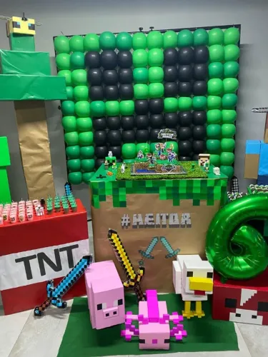 Decoração de aniversário do minecraft