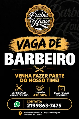 VAGA DE BARBEIRO - R$5.000