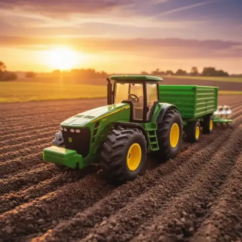Miniatura Trator John Deere 8430 Com Carreta 1:50 Verde