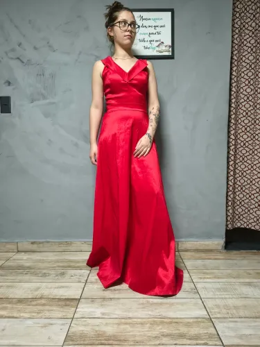 Vestido Vermelho Cetim 