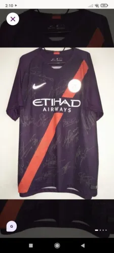 Camisa Manchester City  Campeão Premier League 18/19 Autografada Guardiola & Elenco Certif