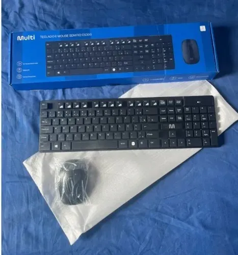 TECLADO E MOUSE SEM FIO MULTILASER CS300 - NOVO 
