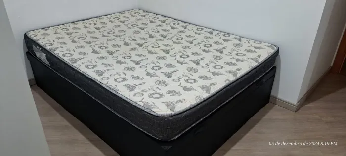 Cama Box Baú Casal + Colchão Ortobom | Excelente Estado