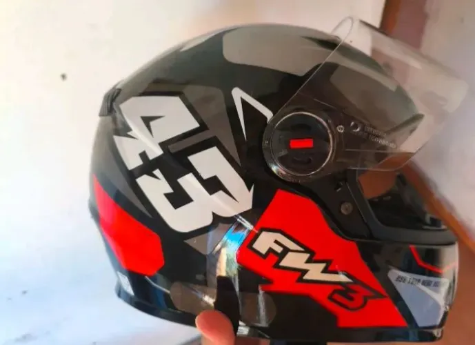 ? CAPACETE FW3 TAM 60 - PRETO/VERMELHO | COM VISEIRA SOLAR INTERNA ?