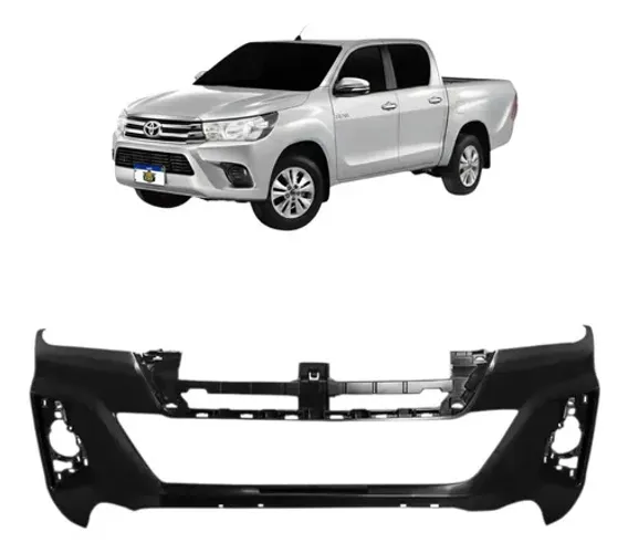 Parachoque Dianteiro Hilux Revo 2016 A 2020 Sem Grade Preto Liso