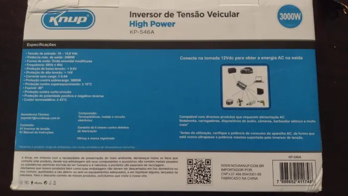 Inversor knup KP 546 A , 12 V 220 V
