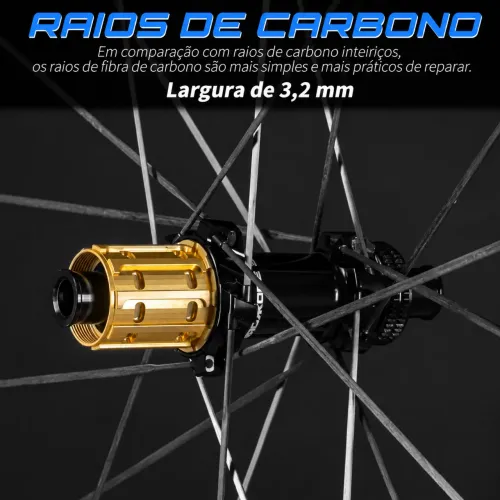 Par de Rodas Carbono Kore Cyclone 50mm HG Shimano