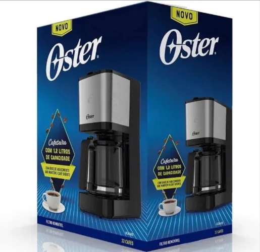 Cafeteira Oster Inox, 1,2L, 110V, Preto/Inox, 750W