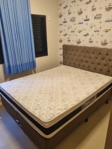 Conjunto Cama Box Queen + Colchão Castor + Cabeceira