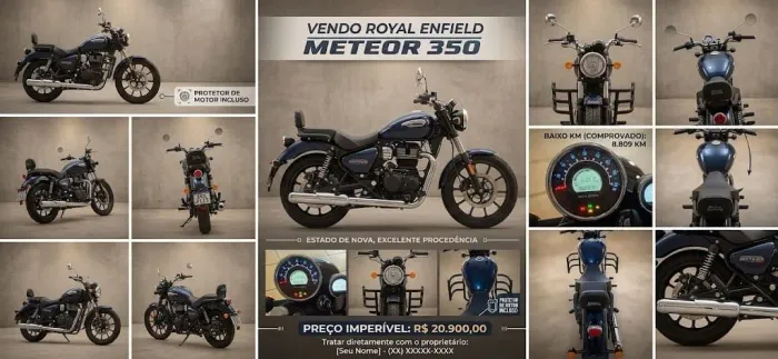 Royal Enfield Meteor 350 - Baixa KM - Oportunidade!