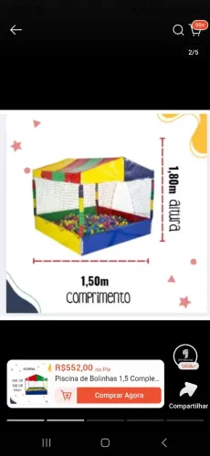 Cama de piscina de bolinha 1.5 por 1.80