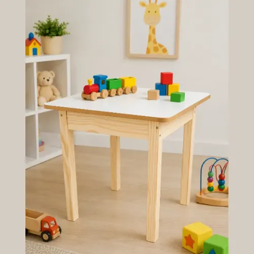 Mesa Infantil Escrivaninha Branco Atividades Madeira Maciça