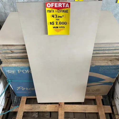 PONTA de ESTOQUE - PORCELANATO 52x10cm - 43M² POR: R$2.000