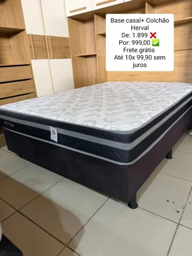 BASE CASAL + COLCHÃO HERVAL
