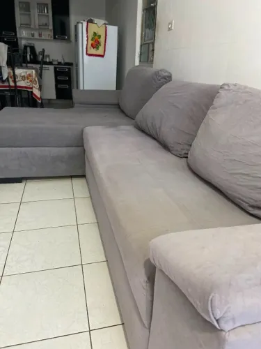 Sofá Cinza Grande com Chaise - Oferta