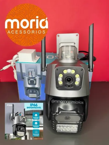 Câmera De Segurança Externa Lente Dupla 4k Sirene Policial sensor de movimento, 
