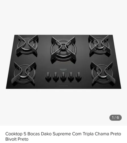 COOKTOP 5 BOCAS - Tripla chama (DAKO)