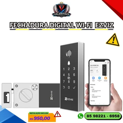 Fechadura Sobrepor Com Wi-Fi Biometria EZVIZ