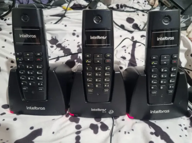 kit 3 telefones sem fio intelbras ts40
