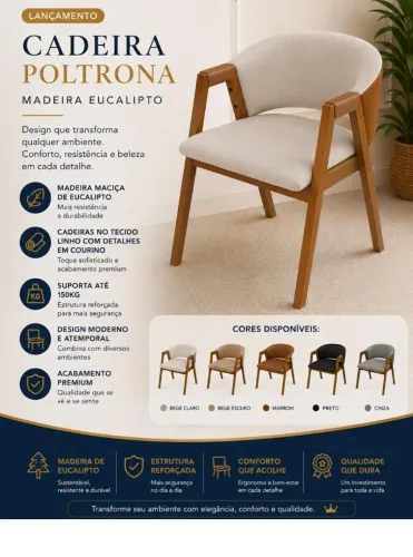 Poltrona luna novas tecido linho designer moderno