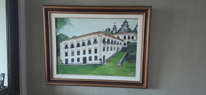 Quadro com moldura pintado 68cm x 87cm