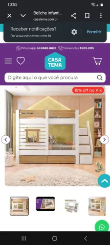Beliche Infantil Star Plus CasaTema c/ Escada Gaveteiro e Gavetões - Impecável!