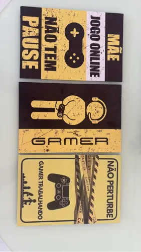 Kit 3 Placas gamer 30x20 cm