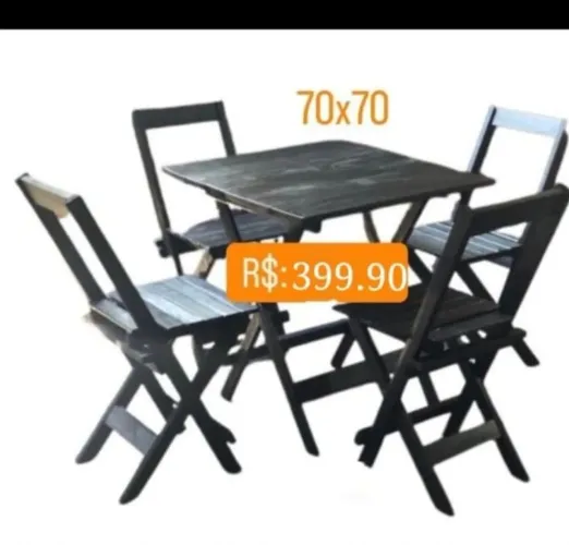 Jogo de mesa 4 cadeira, madeira maciça
