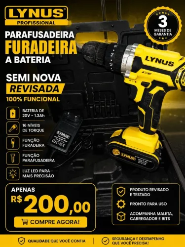 Parafusadeira Lynus 20v