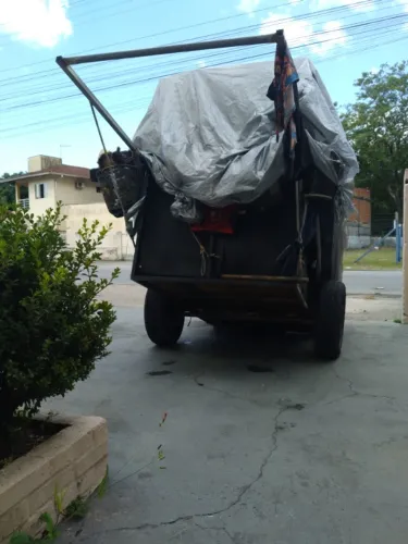 Carrinho de Reciclagem com rodas de carro