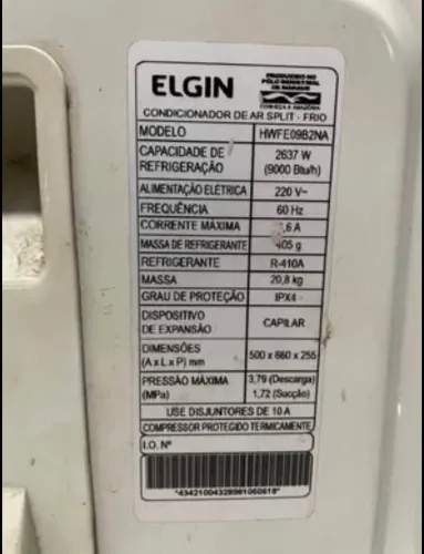 Ar condicionado Elgin- 9000 BTU