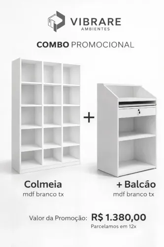 Colmeia, Prateleira, Canaletado, Balcão, Vitrine, Todos em MDF - Marcenaria de Expositores