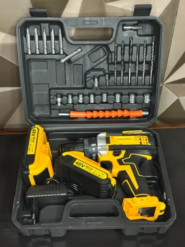 Parafusadeira Furadeira 48v + 2 baterias recarregáveis + Maleta + Acessórios
