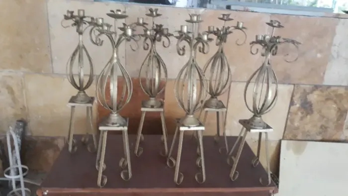 peças de ferro douradas (necessitam pinturas) para decoração floral
