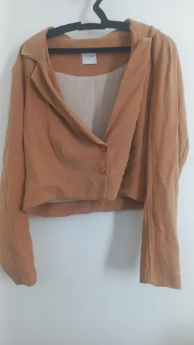 Blazer Cropped Terracota/Caramelo Alfaiataria (Novo)