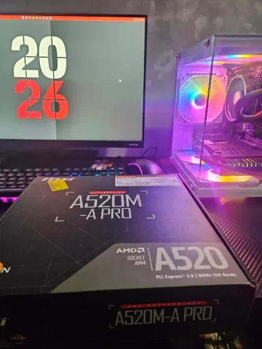 Placa-mãe MSI A520M-A PRO AM4 DDR4 NVMe com caixa e NF