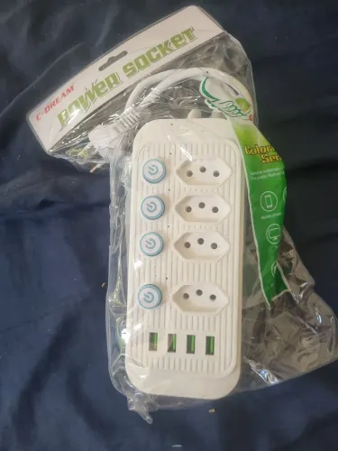 Filtro De Linha 5 Tomadas Régua Extensao Elétrica Bivolt Com Fusível