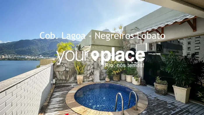 Cobertura à venda na Lagoa, 236 m2, Vista Lagoa, em Ambientes Amplos. Terraço com Piscina 