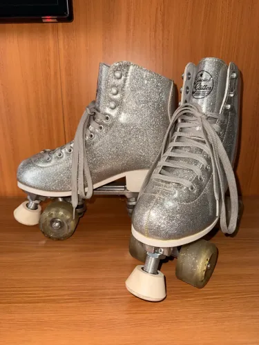 Patins Quad Traxart Special Glitter Prateado - Tam. 38/39
