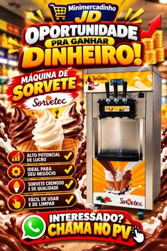 Oportunidade pra ganhar dinheiro! Máquina de sorvete sorvete.